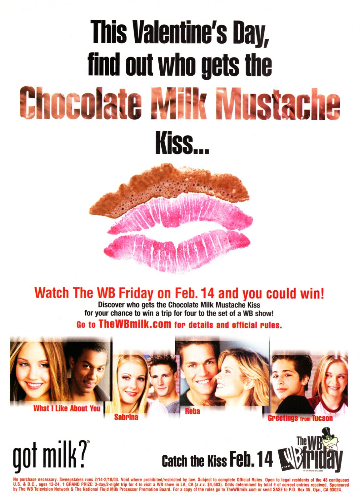 WB Chocolate Milk Mustache Kiss Contest