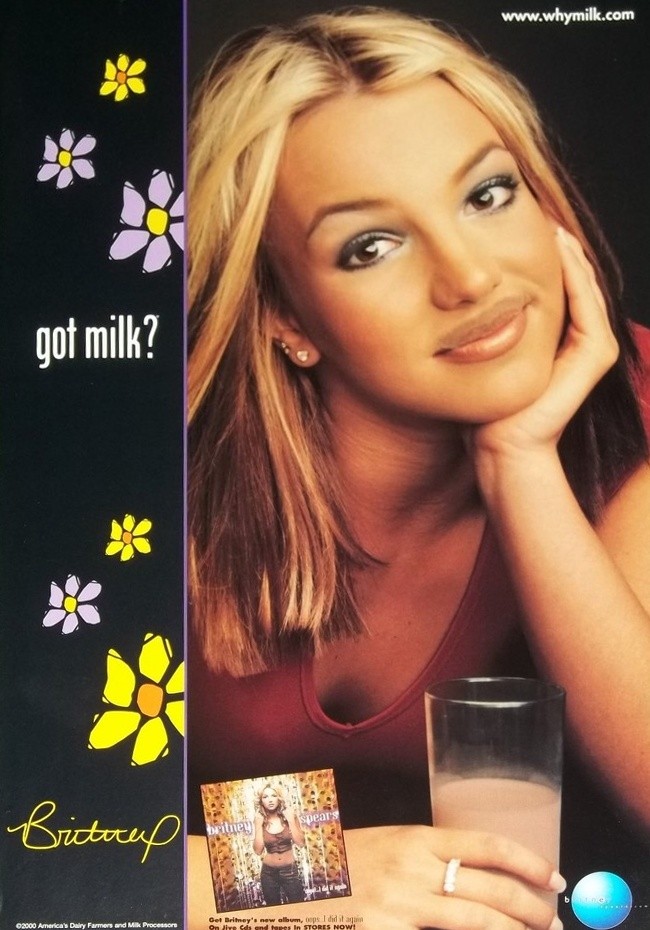 Britney Spears Crazy for Milk two-sided promotional poster companion side