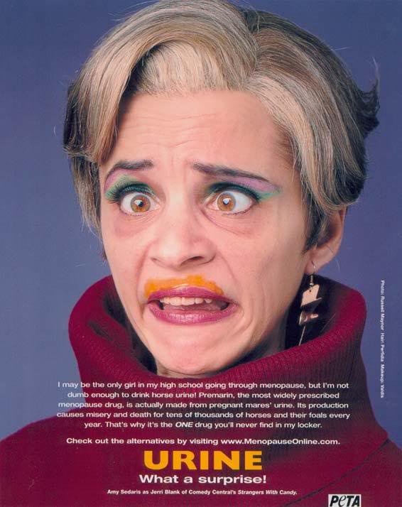 Amy Sedaris as Jerri Blank — URINE, What A Surprise! (PETA postcard)