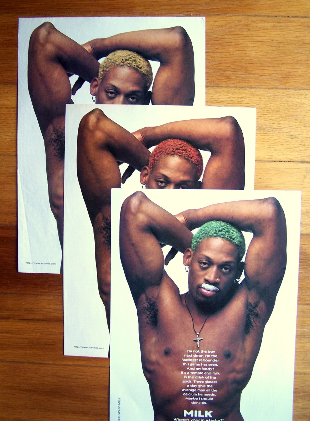 Original period print set — Dennis Rodman hair-color variants