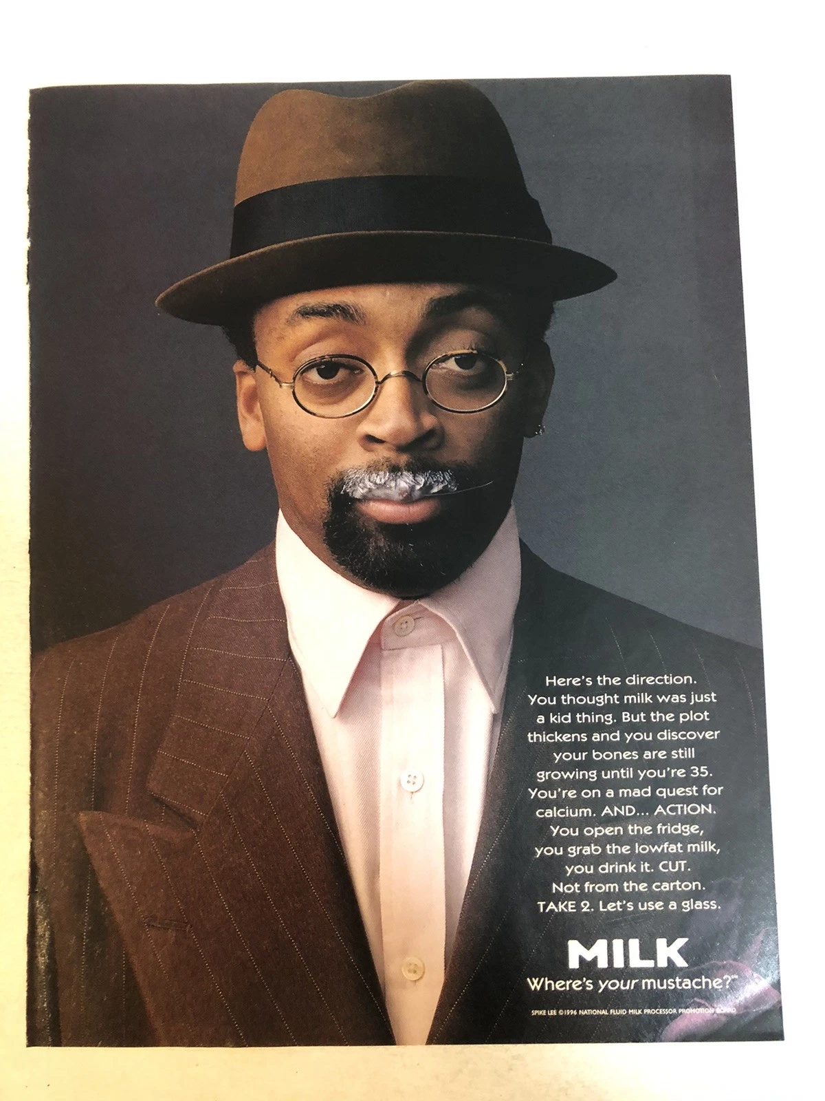 Original period printed ad — MILK. Where's your mustache?