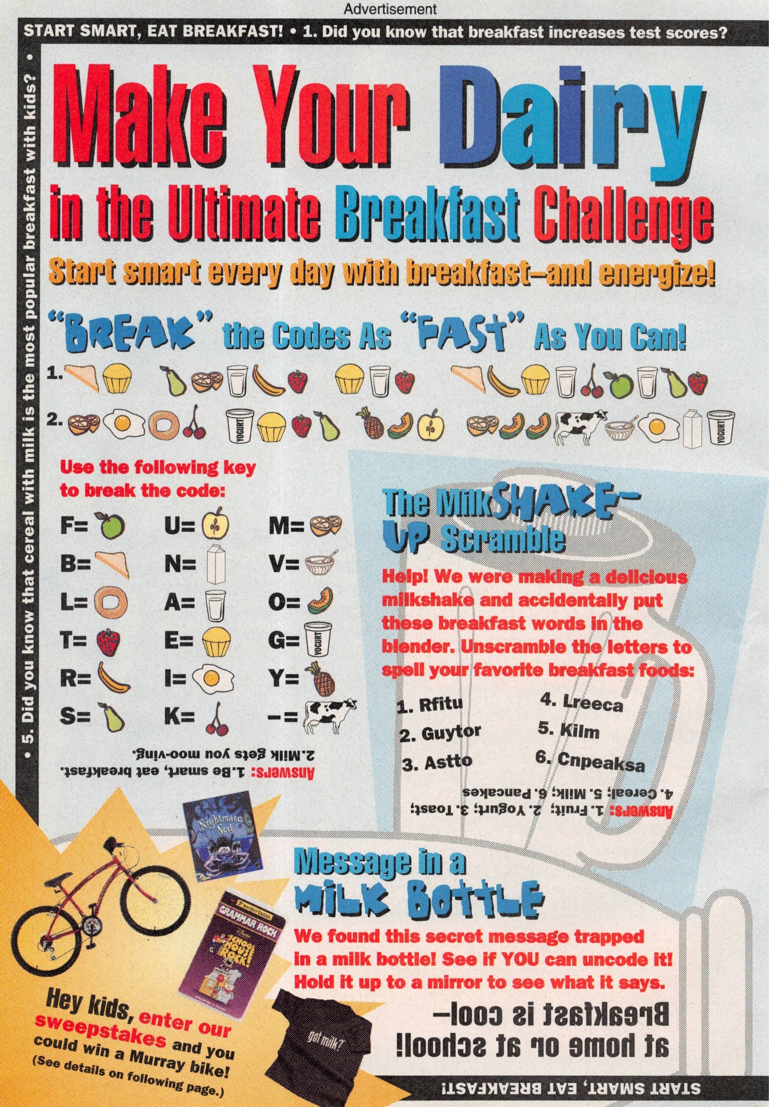 "Make Your Dairy" Ultimate Breakfast Challenge — got milk? / National Dairy Council sweepstakes