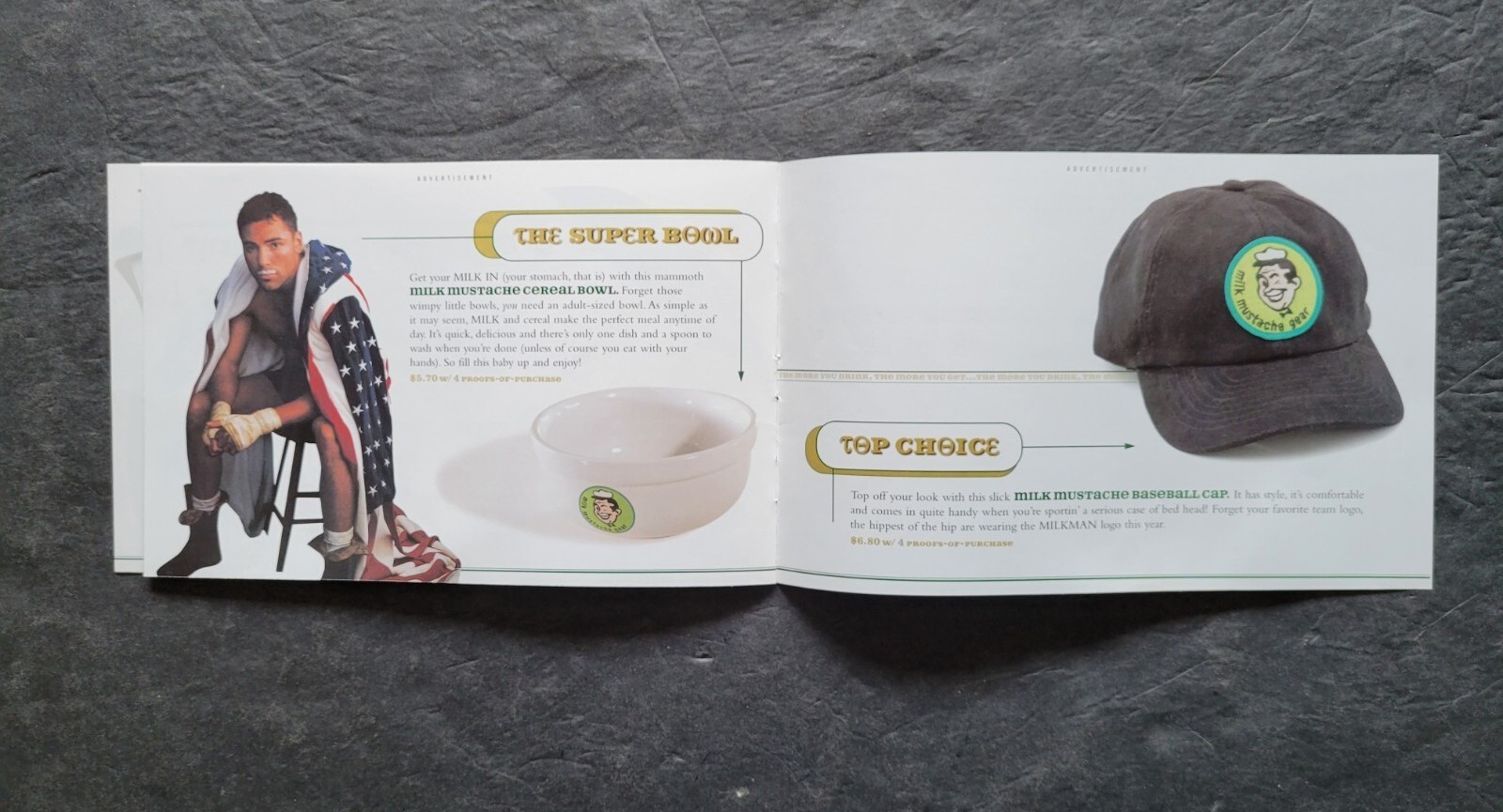 got milk? 'Milk Mustache Gear' 12-Page Promo Mini-Catalog — Spread 5 of 7 — 1999 Milk Mustache Gear mini-catalog